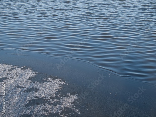 Freezing water surface