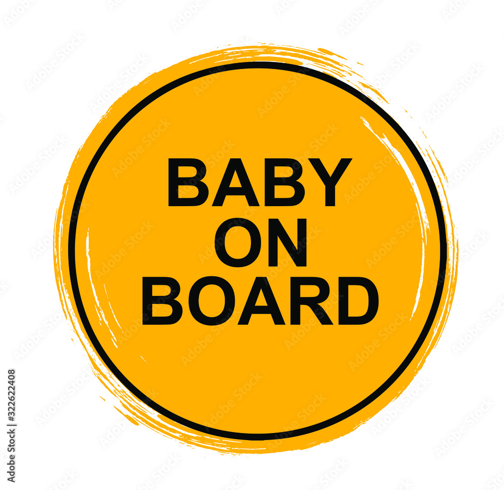 Yellow baby on board. vector sign Yellow baby on board. vector sign