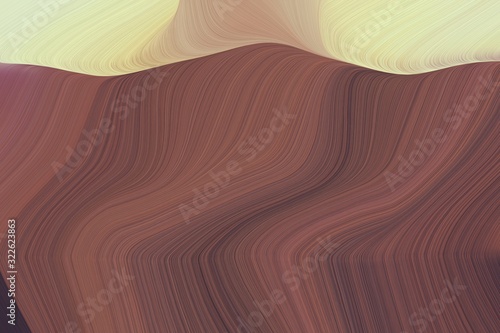 artistic wave lines and fluid colors style with smooth swirl waves background illustration with pastel brown  pale golden rod and rosy brown color
