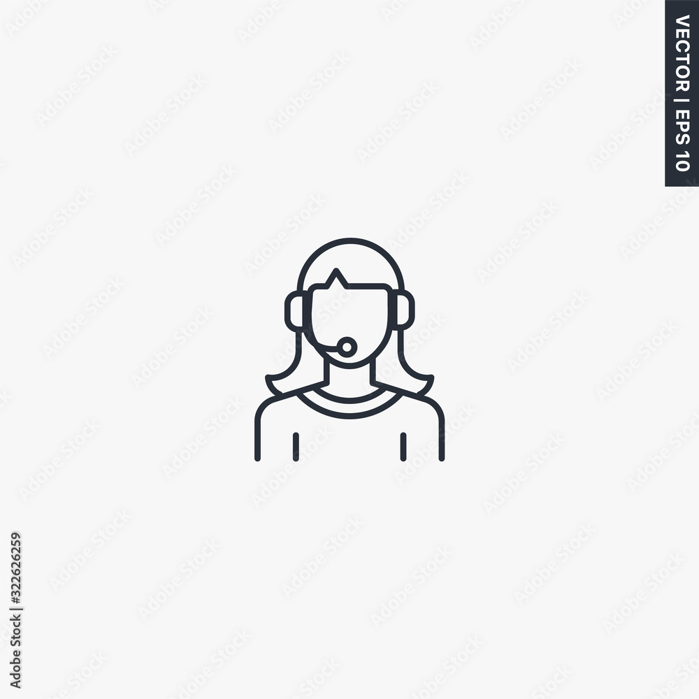 Customer service, linear style sign for mobile concept and web design Customer service, linear style sign for mobile concept and web design