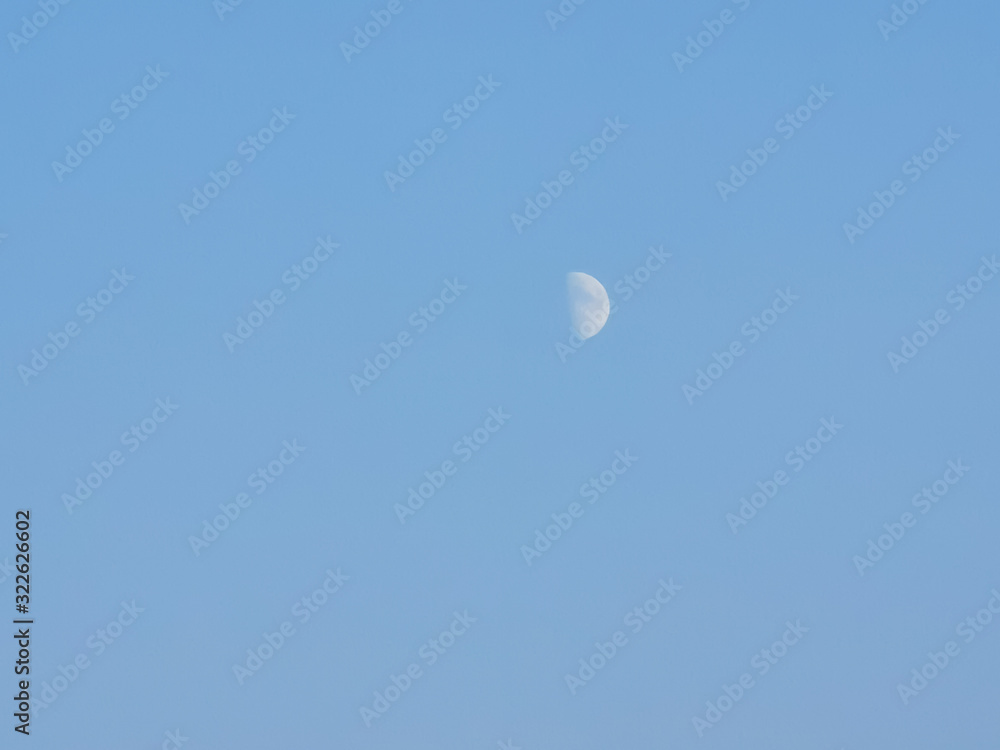 The moon shines beauty also in the afternoon. The moon shines beauty also in the afternoon.