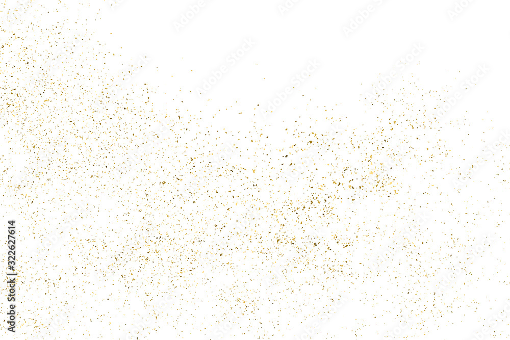 Gold Glitter Texture Isolated On White. Amber Particles Color. Celebratory Background. Golden Explosion Of Confetti. Design Element. Digitally Generated Image. Vector Illustration, Eps 10. Gold Glitter Texture Isolated On White. Amber Particles Color. Celebratory Background. Golden Explosion Of Confetti. Design Element. Digitally Generated Image. Vector Illustration, Eps 10.