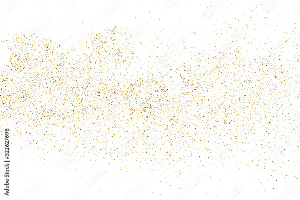 Gold Glitter Texture Isolated On White. Amber Particles Color. Celebratory Background. Golden Explosion Of Confetti. Design Element. Digitally Generated Image. Vector Illustration, Eps 10. Gold Glitter Texture Isolated On White. Amber Particles Color. Celebratory Background. Golden Explosion Of Confetti. Design Element. Digitally Generated Image. Vector Illustration, Eps 10.
