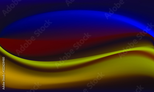 Gradient background of multi-colored, wavy lines.
