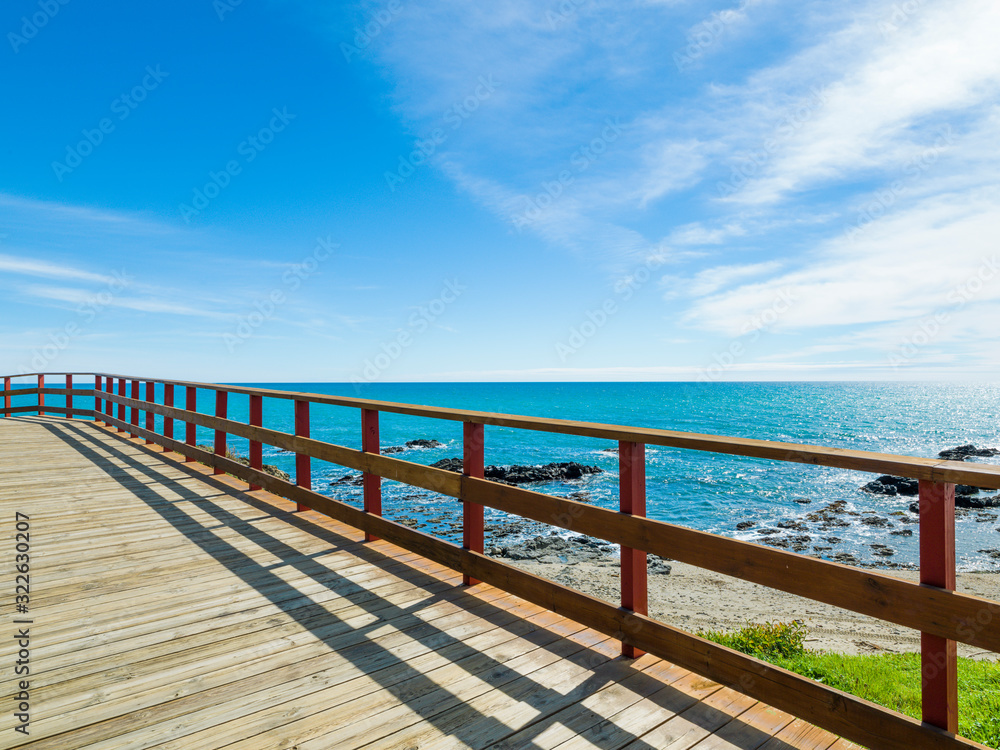 Wooden walkway of the Wooden walkway of the
