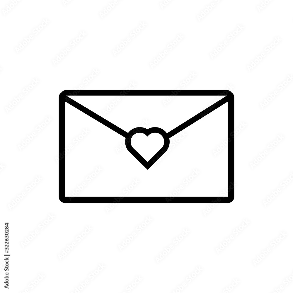 happy valentines day envelope with heart line style happy valentines day envelope with heart line style