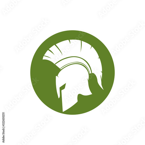 Vector sign. Spartan helmet.