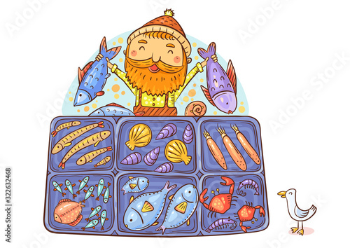 Fisherman selling his catch at the fish market