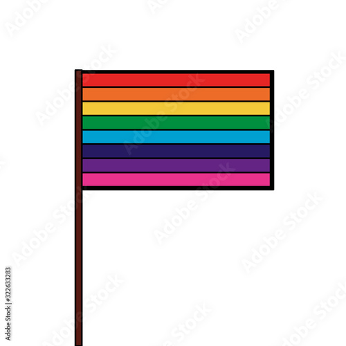 flag gay with rainbow colors icon