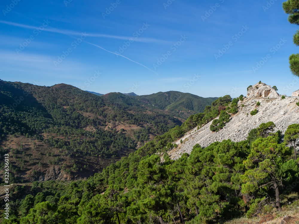 Valley in Gaitanejo Park next to the royal El Chorro trail. Spain