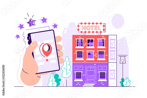 Design concept of hotel search and booking online