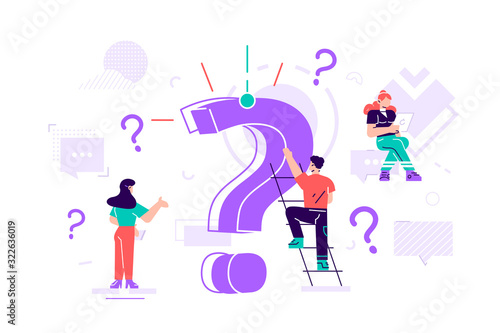 asking questions around a huge question mark