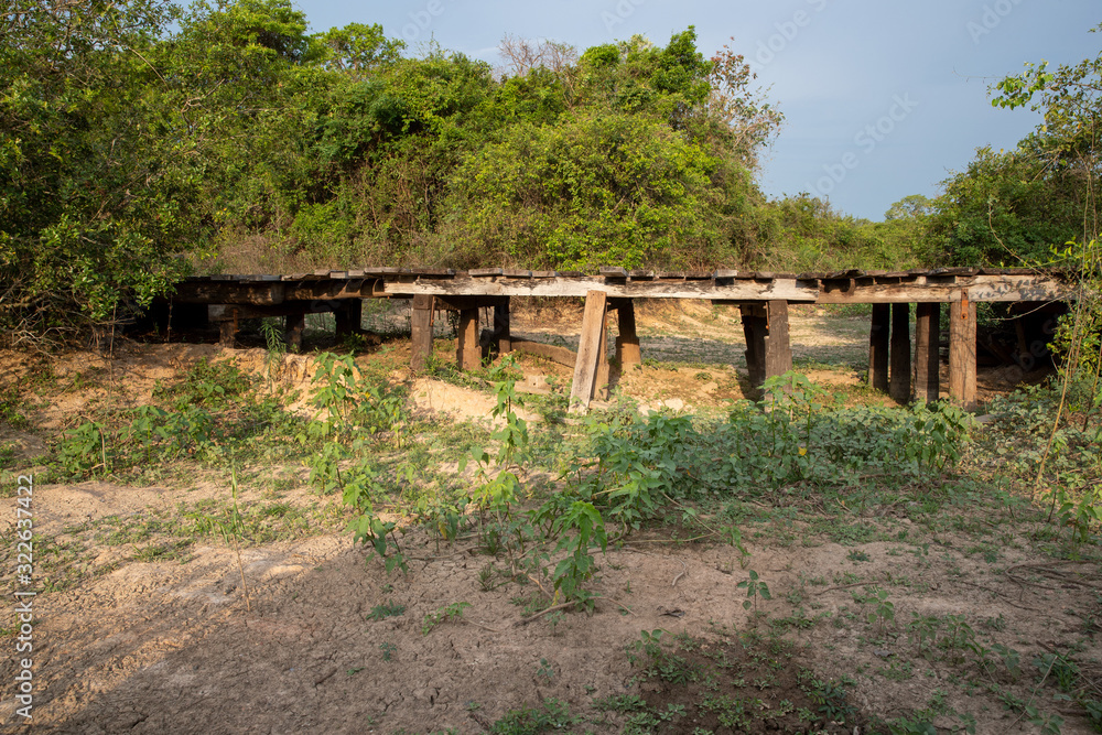 Die Tranpantaneira im Pantanal führt über zum Teil sehr interessante Holzbrücken