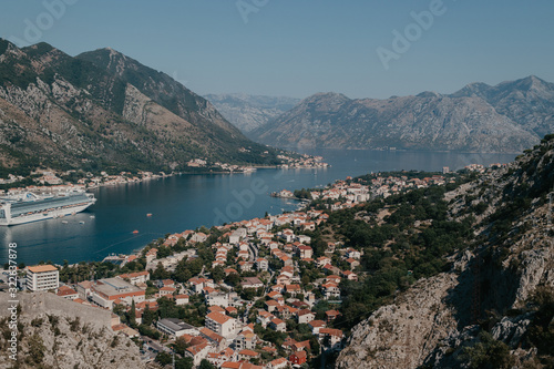 view of the bay of kotor montenegro