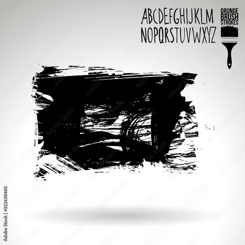 Black brush stroke and texture. Grunge vector abstract hand - painted element. Underline and border design. Black brush stroke and texture. Grunge vector abstract hand - painted element. Underline and border design.