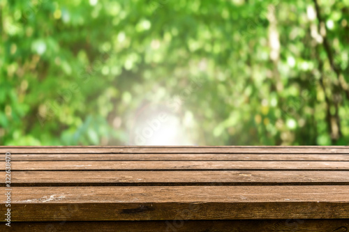 Empty old wooden table background