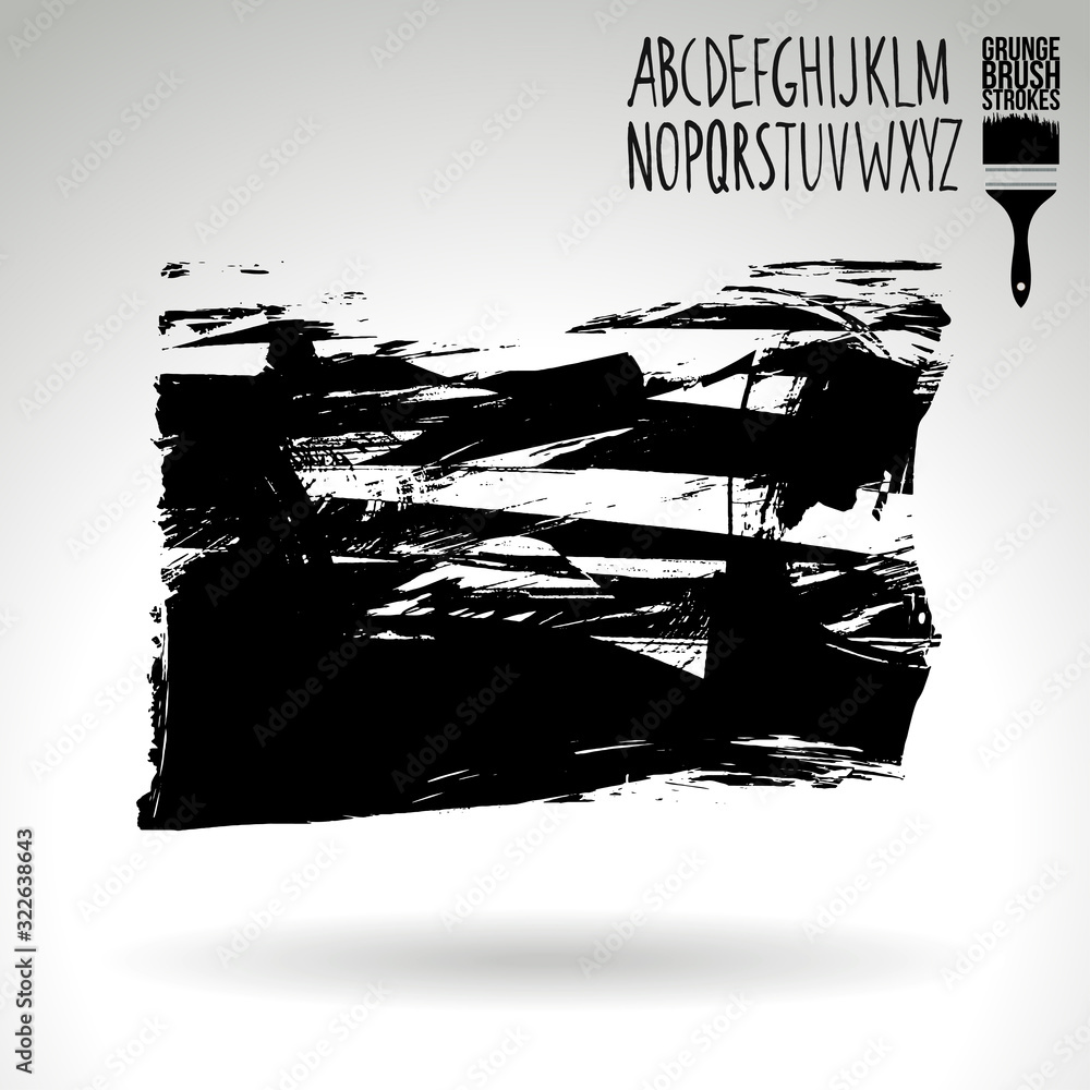 Black brush stroke and texture. Grunge vector abstract hand - painted element. Underline and border design. Black brush stroke and texture. Grunge vector abstract hand - painted element. Underline and border design.