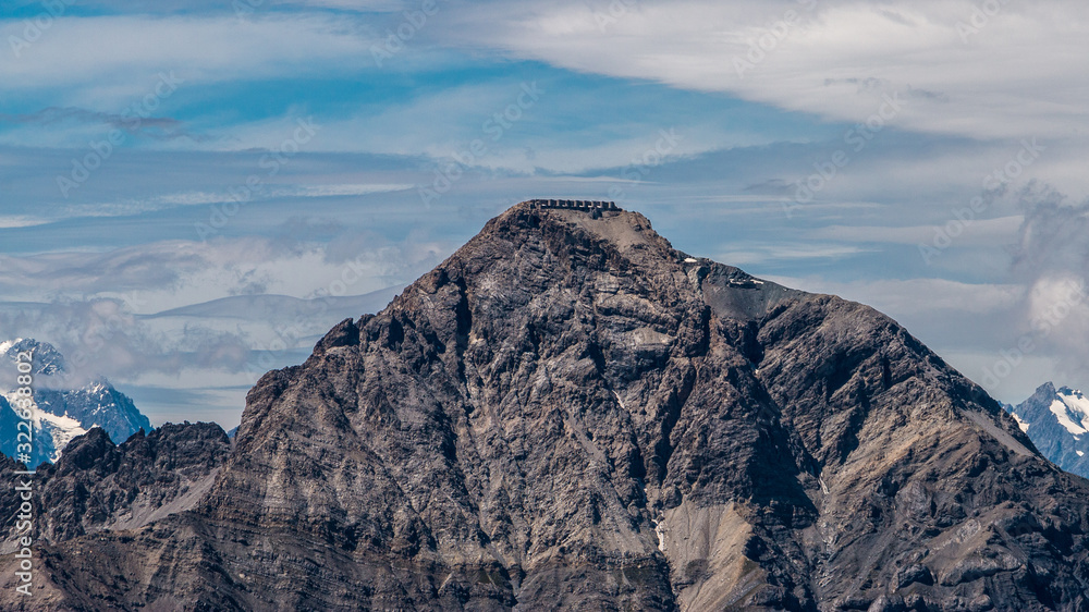 Panorama montagne in alta Val Susa - Piemonte - Italy  - Sestriere - Veduta del Forte dello Chaberton da Monte Fraiteve