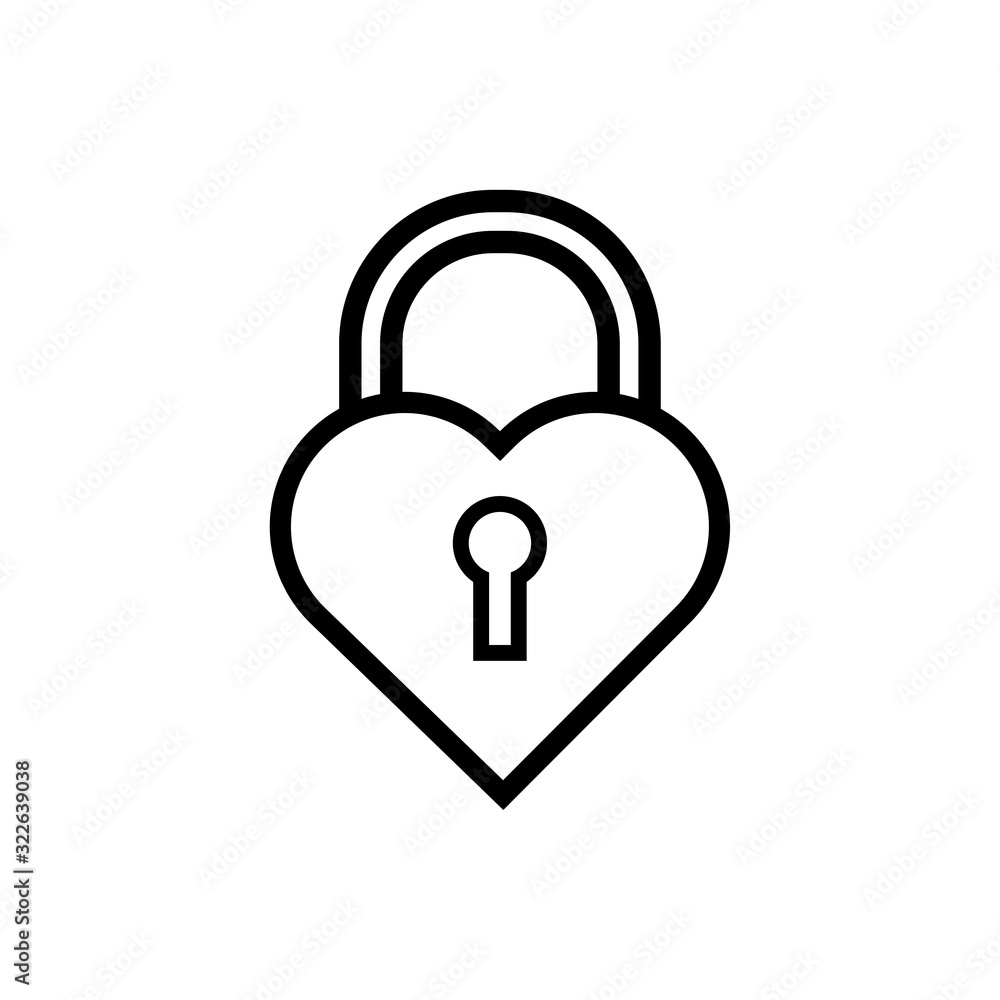 happy valentines day heart padlock line style happy valentines day heart padlock line style