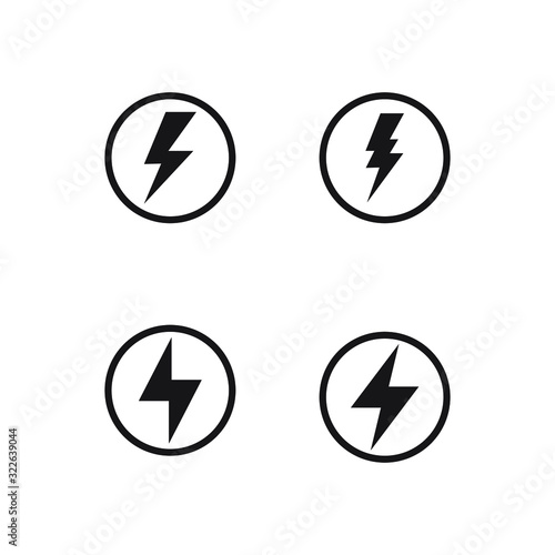 Free Download Lightning electric power icon in circle vector isolated - GFXLoad