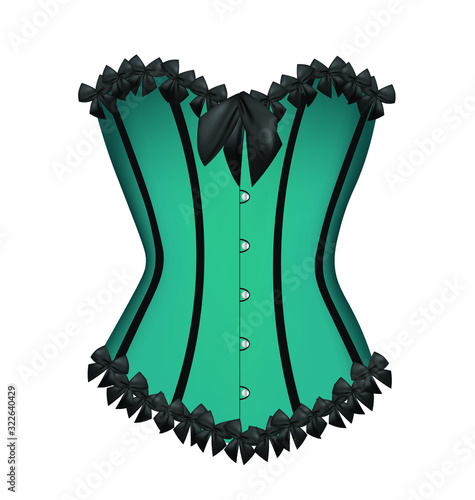 Blue sexy corset. vector illustration