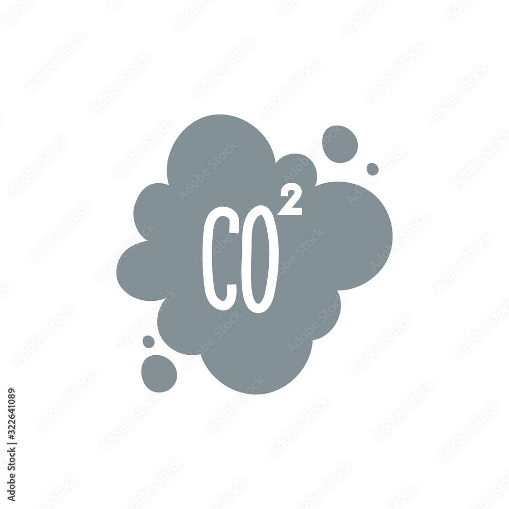 co2 cloud flat style icon co2 cloud flat style icon