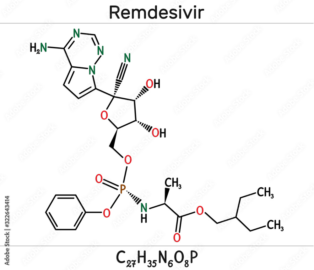 Remdesivir Gs 5734 C27h35n6o8p Molecule It Is Antiviral Drug For Treatment Ebola Virus Under Study As Treatment For Coronavirus 19 Ncov Stock イラスト Adobe Stock Remdesivir Gs 5734 C27h35n6o8p Molecule It Is Antiviral Drug For Treatment Ebola Virus Under Study As Treatment For Coronavirus 19 Ncov Stock イラスト Adobe Stock