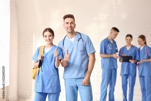 Medical students showing th...