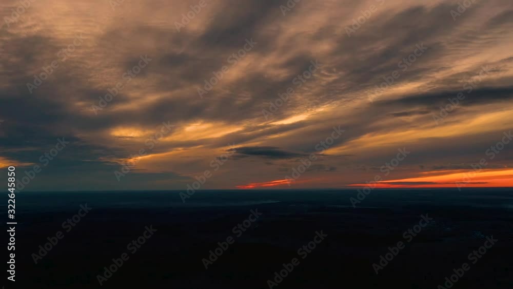 Timelapse video of the sunset over the forest and highway Timelapse video of the sunset over the forest and highway