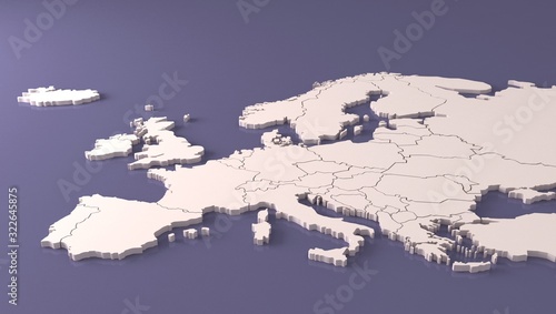 3d rendering europe countri...