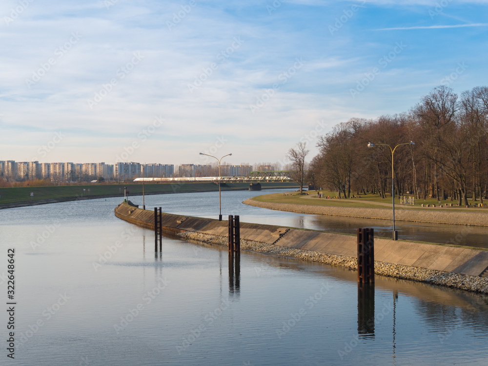 Odra River in Opole, Poland