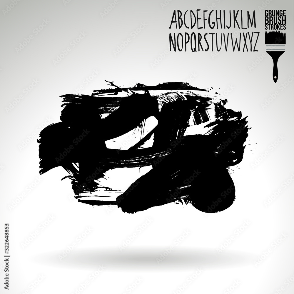 Black brush stroke and texture. Grunge vector abstract hand - painted element. Underline and border design. Black brush stroke and texture. Grunge vector abstract hand - painted element. Underline and border design.