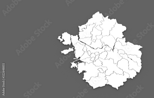 3d rendering of Seoul map a...