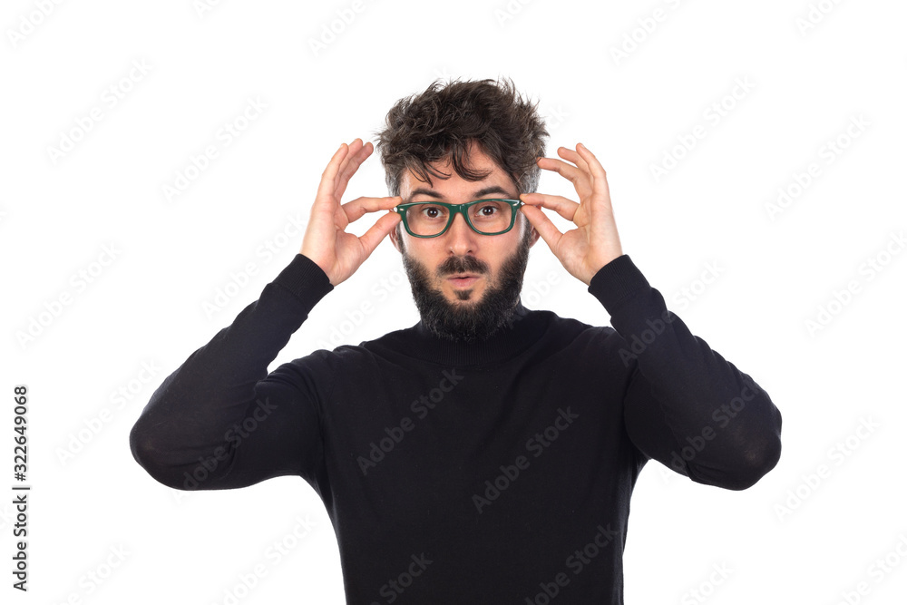 Young man in black Young man in black