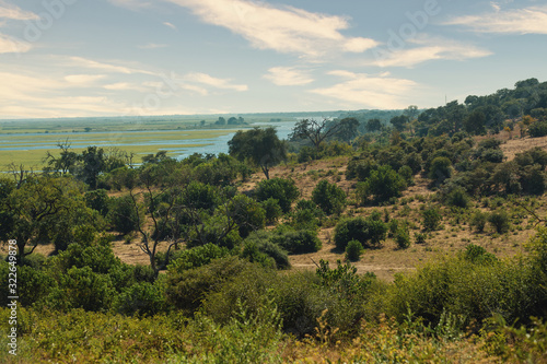 picturesque landscape of Chobe river in Botswana. Africa wilderness