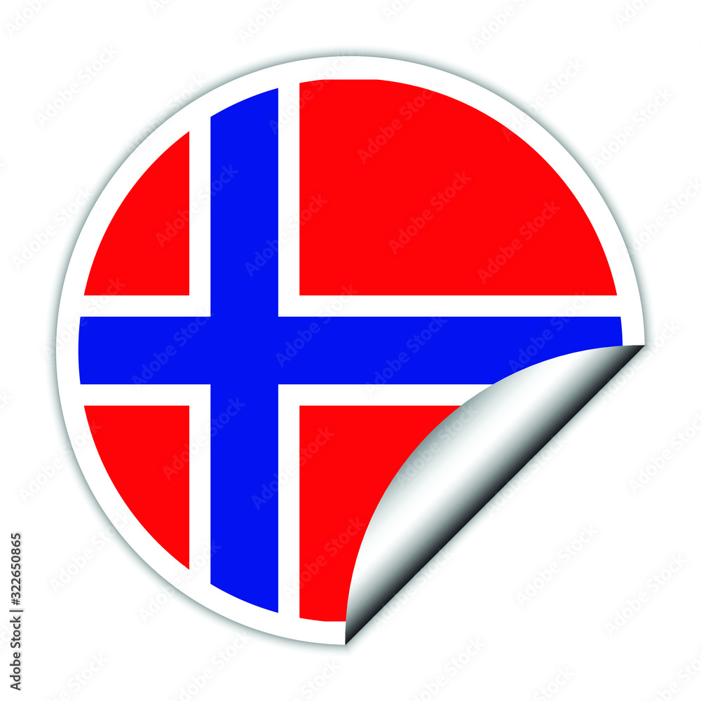 Norway flag . sticher round flag of Norway - vector Norway flag . sticher round flag of Norway - vector