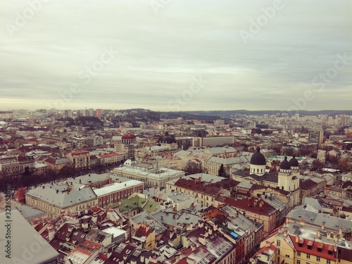 Areal view from Lviv Town Hall