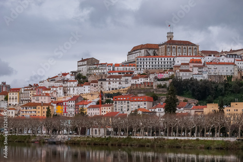 Panoramic View of  the Old City of Coimbra, With The University and Mondego River, Portugal