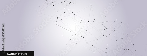 Abstract connection structure and vector science background. Template technology or web banner for your design