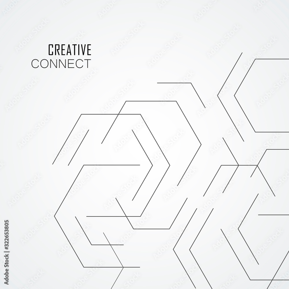 Abstract line shapes and pattern hexagon. Minimalistic design background Abstract line shapes and pattern hexagon. Minimalistic design background