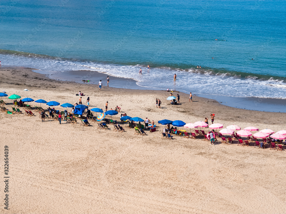 Umbrellas at Agua dulce Beach, in Lima, Peru. Umbrellas at Agua dulce Beach, in Lima, Peru.
