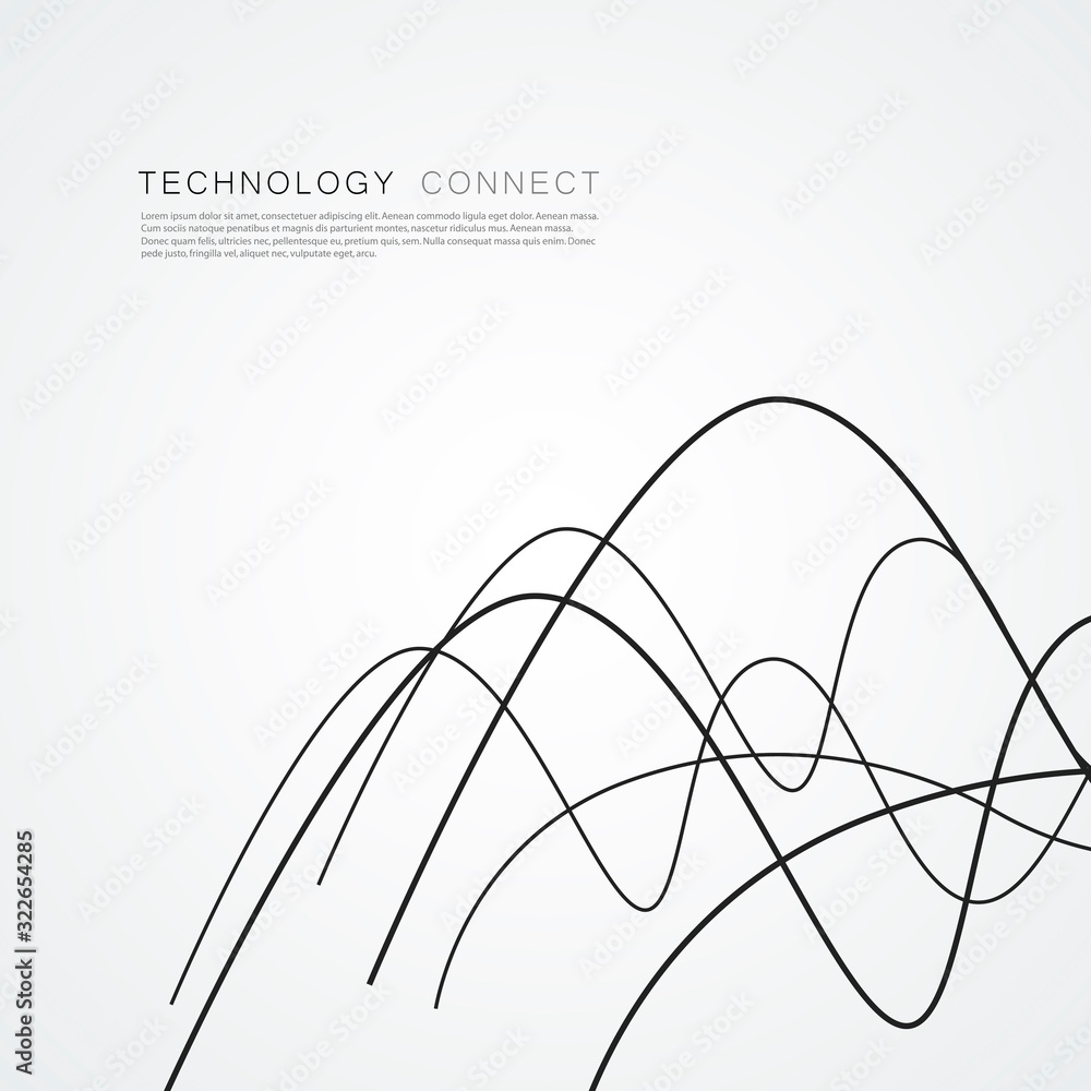 Modern abstract simple smooth lines connected and intersecting. Vector illustration Modern abstract simple smooth lines connected and intersecting. Vector illustration