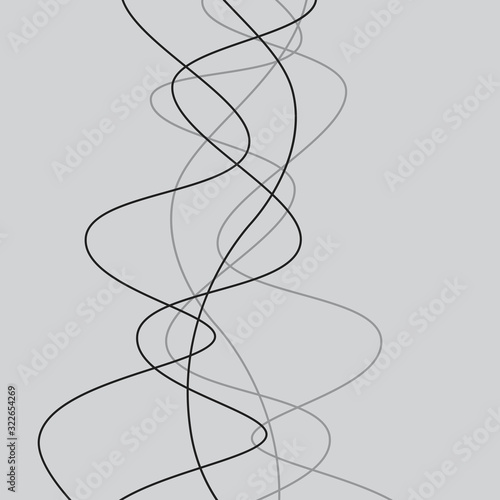 Smooth simple lines connected and intersecting. Digital abstract vector background