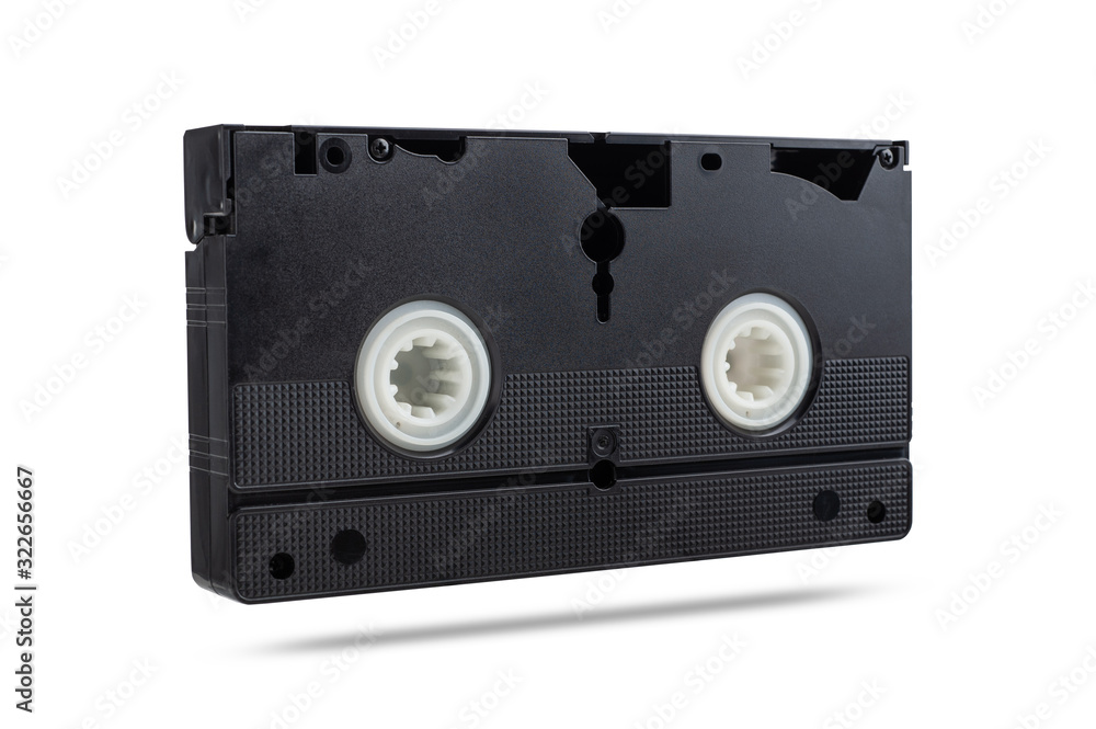  VHS video cassette on a white background. isolated on white background
