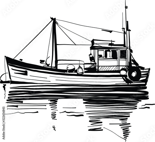fishing commercial ship in the sea