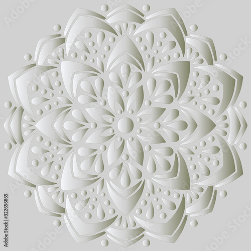 Mandala pattern white gradient good mood