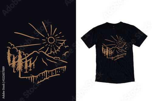 Mountain vector illustration for t shirt design