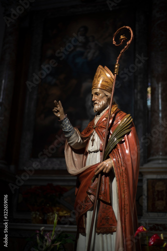 Valentine's day image. Statue of the saint in the basilica of the Italian city of Terni.