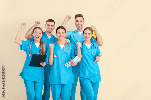 Group of happy medical stud...