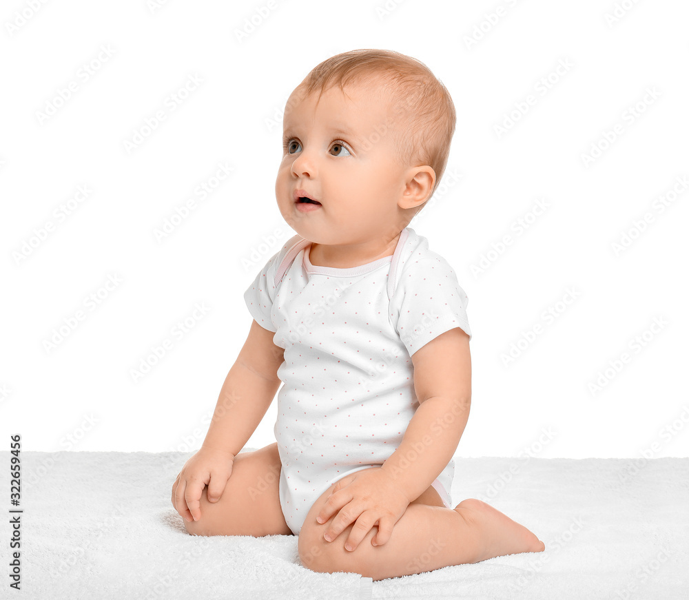 Cute little baby isolated on white Cute little baby isolated on white